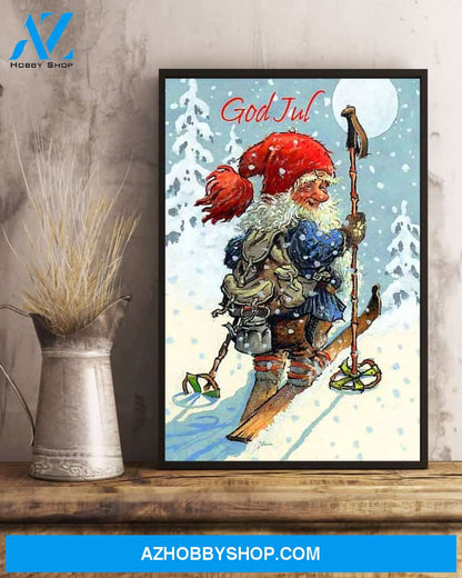 Skiing God Jul Easter Canvas And Poster, Wall Decor Visual Art, Wall Poster, My Poster Wall