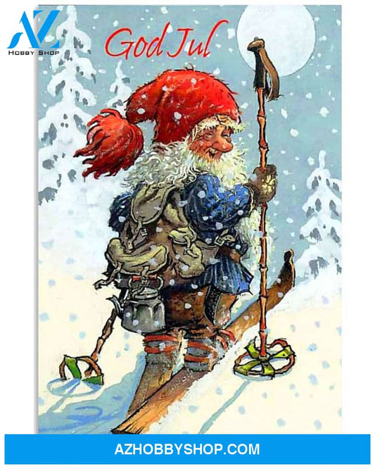 Skiing God Jul Easter Canvas And Poster, Wall Decor Visual Art, Wall Poster, My Poster Wall