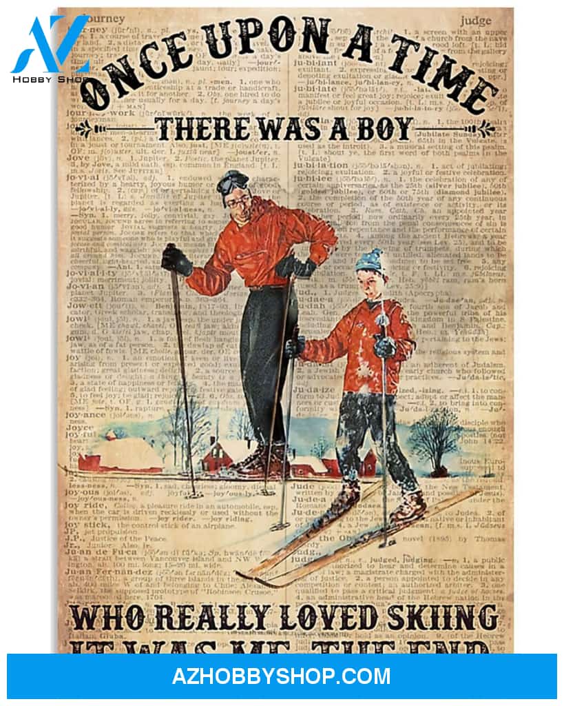 Skiing Once Upon A Time Vertical Canvas Gift, Wall Decor Visual Art