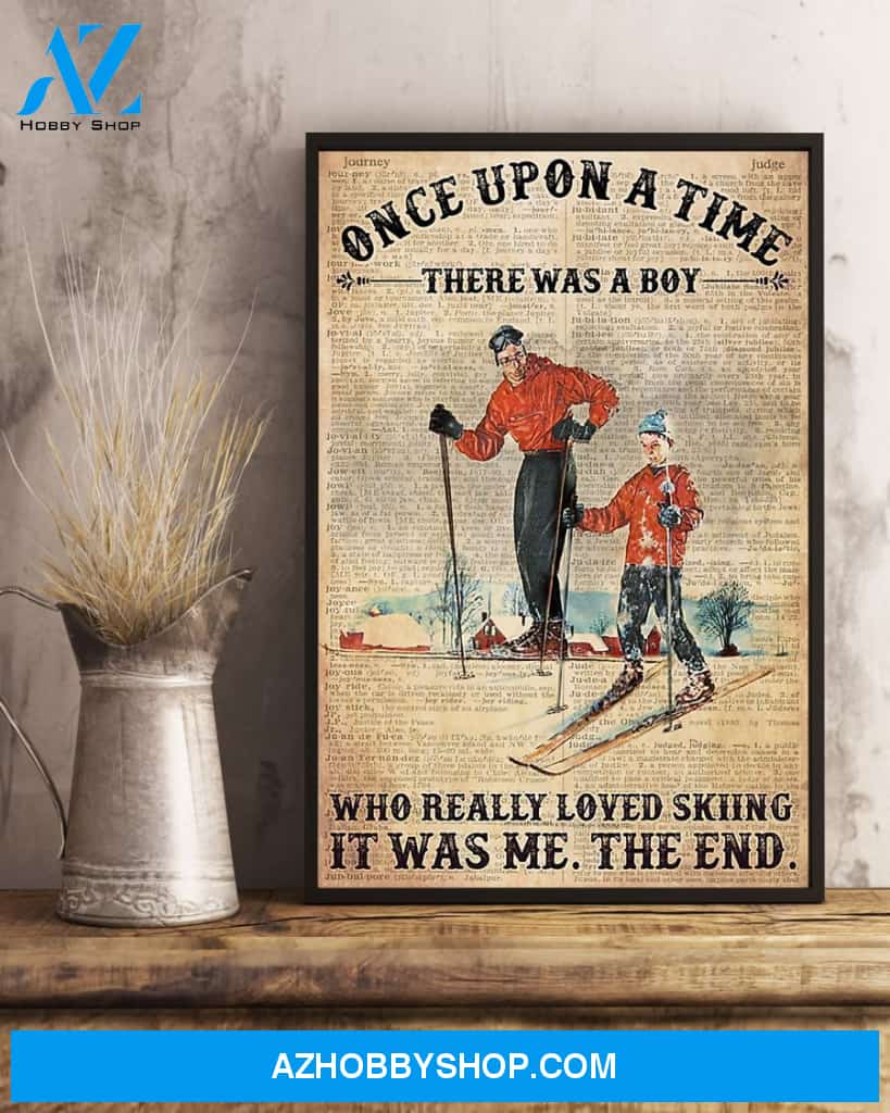 Skiing Once Upon A Time Vertical Canvas Gift, Wall Decor Visual Art