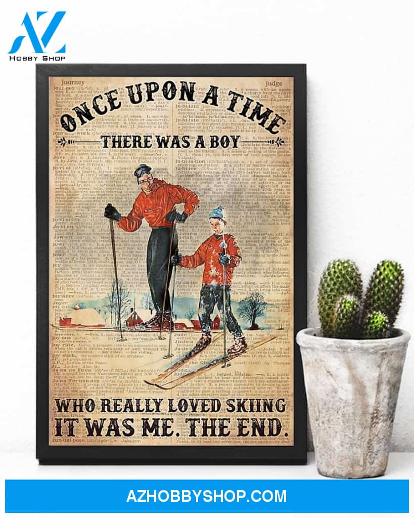 Skiing Once Upon A Time Vertical Canvas Gift, Wall Decor Visual Art