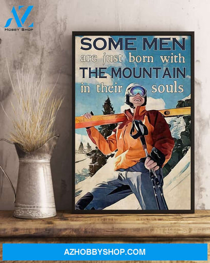 Top #48 Skiing Some Men Love Mountain Vertical Canvas Wall Art, Wall Decor Visual Art