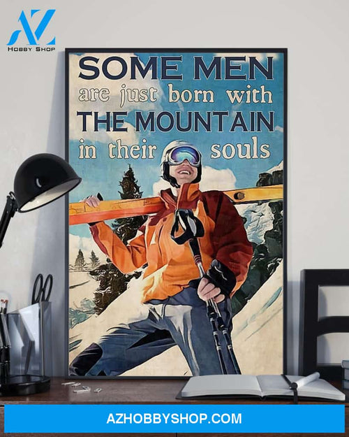 Top #48 Skiing Some Men Love Mountain Vertical Canvas Wall Art, Wall Decor Visual Art