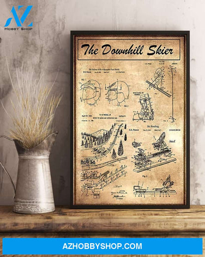 Skiing The Downhill Skier Vertical Art Canvas, Wall Decor Visual Art