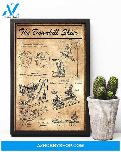 Skiing The Downhill Skier Vertical Art Canvas, Wall Decor Visual Art