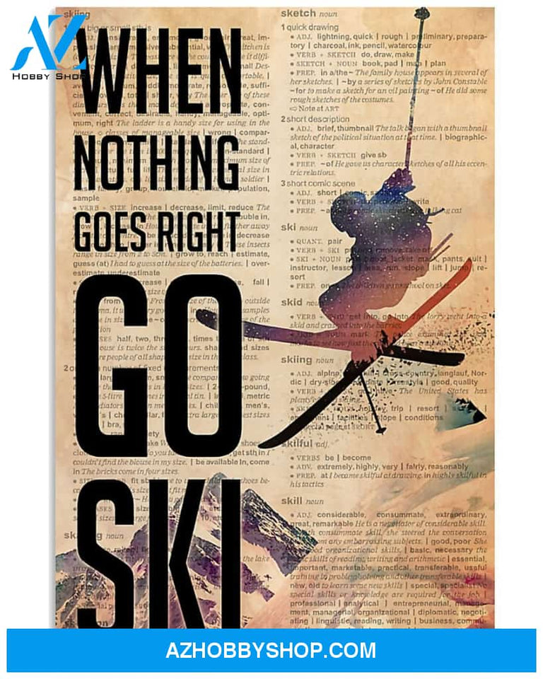 Skiing When Nothing Goes Right Vertical Canvas Prints, Wall Decor Visual Art