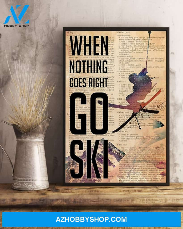 Skiing When Nothing Goes Right Vertical Canvas Prints, Wall Decor Visual Art