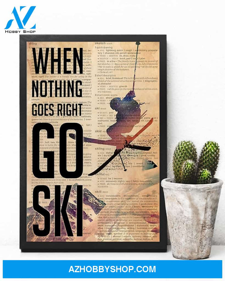 Skiing When Nothing Goes Right Vertical Canvas Prints, Wall Decor Visual Art
