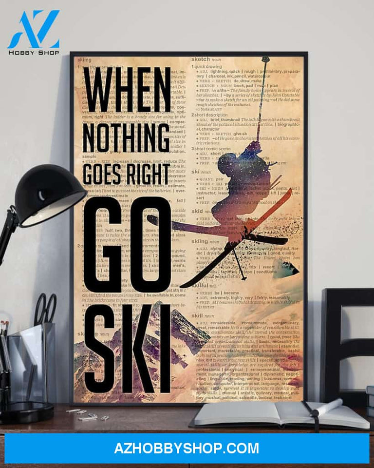 Skiing When Nothing Goes Right Vertical Canvas Prints, Wall Decor Visual Art