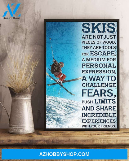 Skiing With Your Friends Vertical Canvas Decor, Wall Decor Visual Art