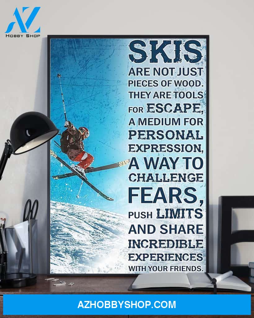 Skiing With Your Friends Vertical Canvas Decor, Wall Decor Visual Art