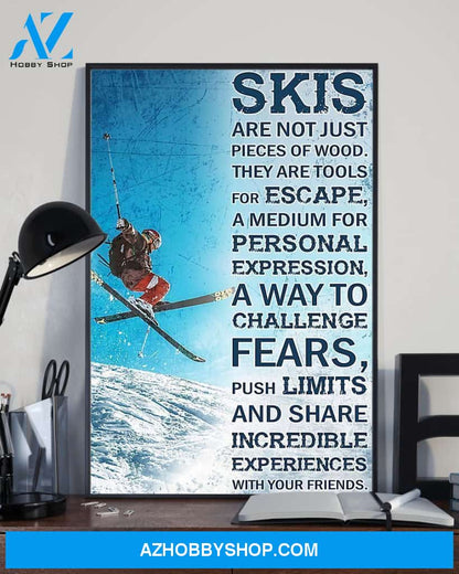 Skiing With Your Friends Vertical Canvas Decor, Wall Decor Visual Art