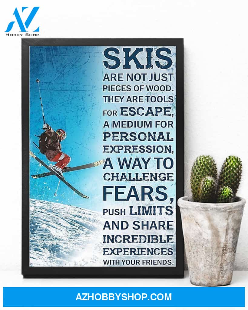 Skiing With Your Friends Vertical Canvas Decor, Wall Decor Visual Art