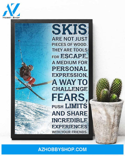 Skiing With Your Friends Vertical Canvas Decor, Wall Decor Visual Art