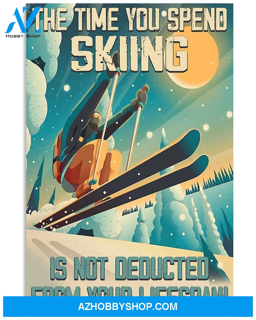 Skiing Your Time Vertical Canvas Prints, Wall Decor Visual Art