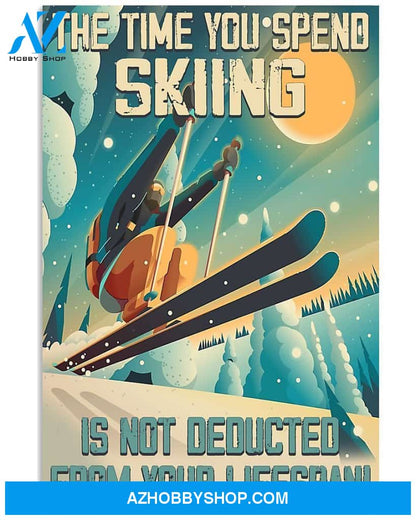 Skiing Your Time Vertical Canvas Prints, Wall Decor Visual Art
