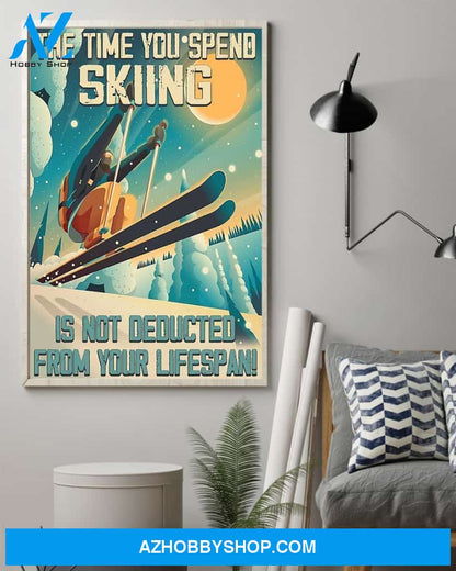 Skiing Your Time Vertical Canvas Prints, Wall Decor Visual Art