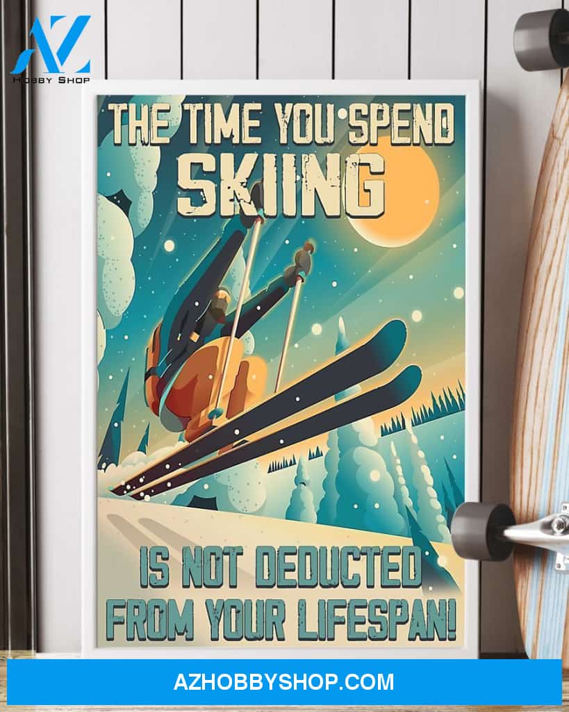 Skiing Your Time Vertical Canvas Prints, Wall Decor Visual Art