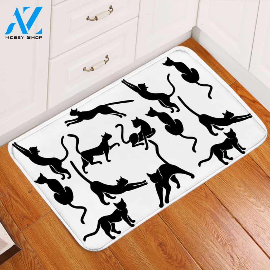Skinny Cat Things Door Mat
