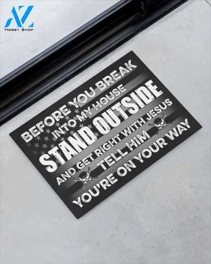 Skull Before You Break Into My House Funny Indoor And Outdoor Doormat Warm House Gift Welcome Mat Gift For Friend Family Birthday Gift