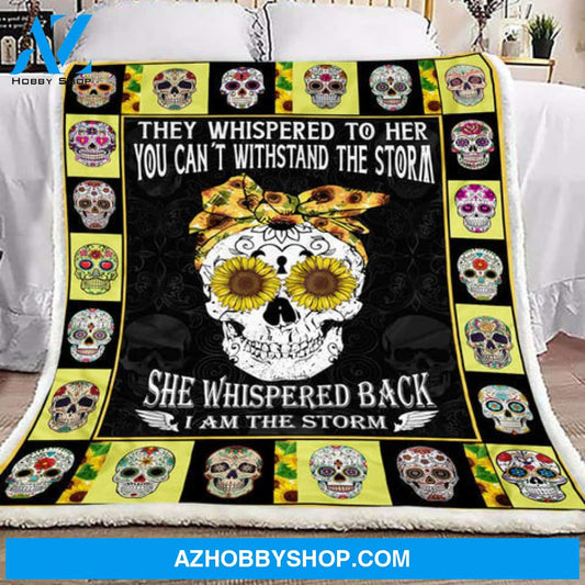 Skull Blanket, Sugar Skull Sunflower I Am The Storm
