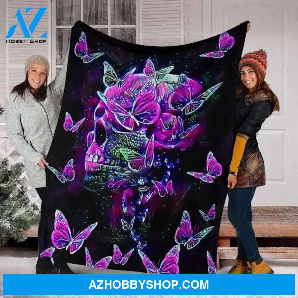 Skull Butterfly Blanket