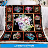 Skull Butterfly Fleece Blanket