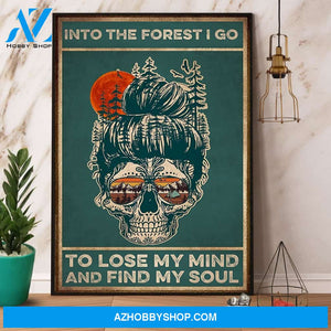Skull Camping I Go Lost My Mind And Find My Soul Canvas And Poster, Wall Decor Visual Art