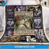 Skull Couple 1 Fleece Blanket