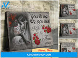 Skull couple love multi unique quotes - Personalized Canvas