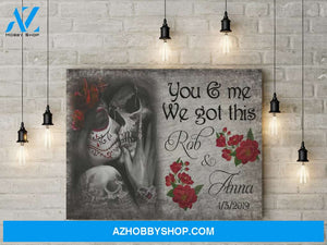 Skull couple love multi unique quotes - Personalized Canvas