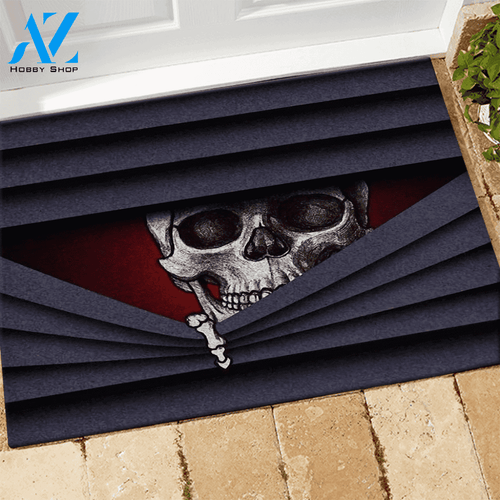 Skull Doormat Skull Say Hello To Devil