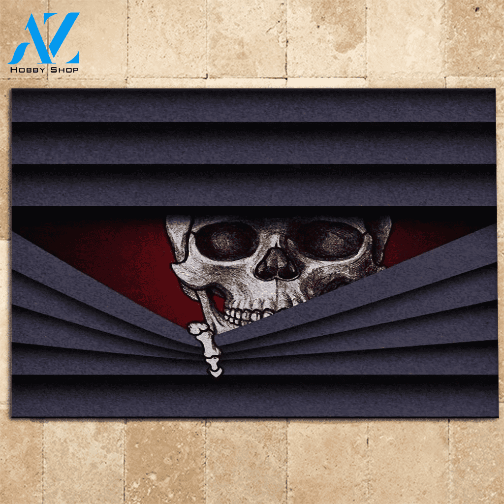 Skull Doormat Skull Say Hello To Devil