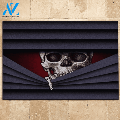 Skull Doormat Skull Say Hello To Devil