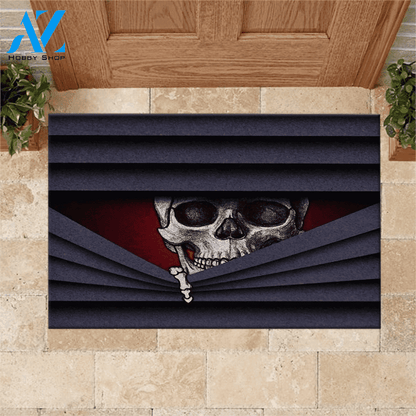 Skull Doormat Skull Say Hello To Devil