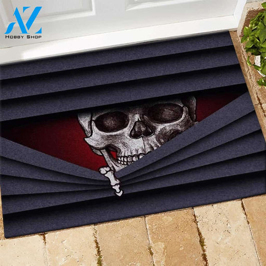 Personalized Name Family House Skull Doormat Skull Say Hello To Devil Welcome Mat House Warming Gift Christmas Gift Decor
