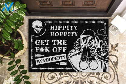 Skull Get Off My Property Doormat Welcome Mat House Warming Gift Home Decor Funny Doormat Gift Idea
