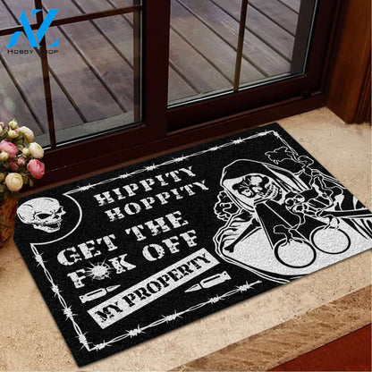 Skull Get Off My Property Doormat Welcome Mat House Warming Gift Home Decor Funny Doormat Gift Idea
