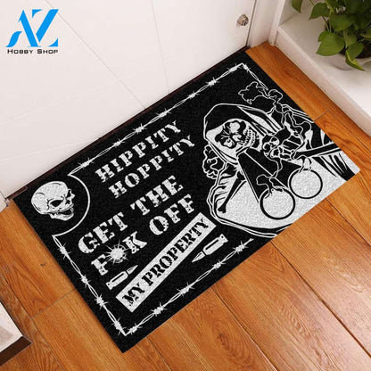 Skull Get Off My Property Doormat Welcome Mat House Warming Gift Home Decor Funny Doormat Gift Idea