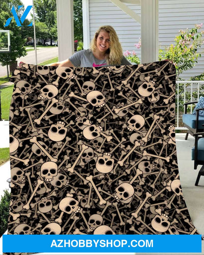 Skull Halloween Fleece Blanket - Sherpa Blanket