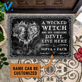 Skull Handsome Devil Personalized Doormat - DM004CT | Welcome Mat | House Warming Gift