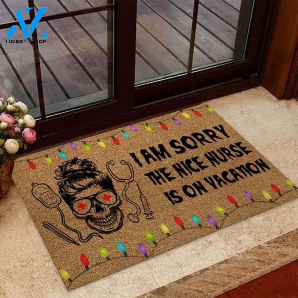 Skull I Am Sorry Nurse Coir Pattern Print Doormat | Welcome Mat | House Warming Gift