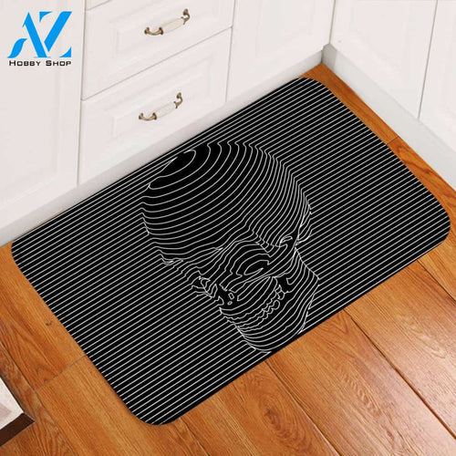 Skull Impression Black And White Printed Doormat Home Decor