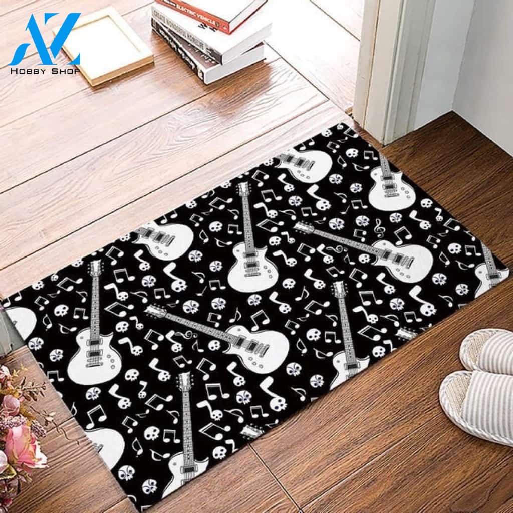 Skull Of The Dead Guitar Indoor And Outdoor Doormat Warm House Gift Welcome Mat Gift For Friend Family