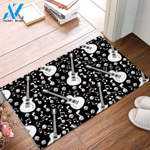 Skull Of The Dead Guitar Indoor And Outdoor Doormat Warm House Gift Welcome Mat Gift For Friend Family