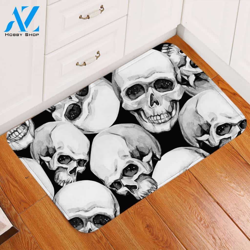 Skull Pile Door Mat
