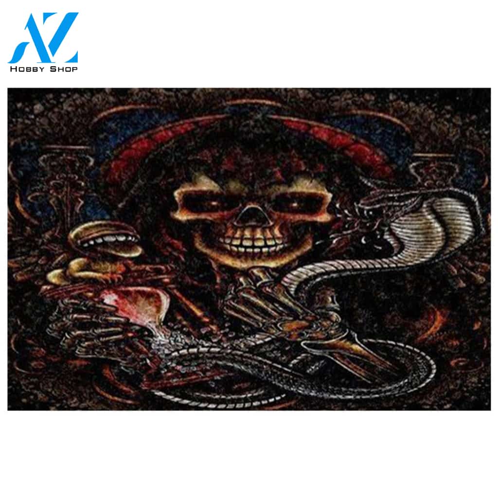 Skull Snake Mystery Home Decor Doormat Welcome Mat Doormat Warm House Gift Welcome Mat Gift for Friend Family