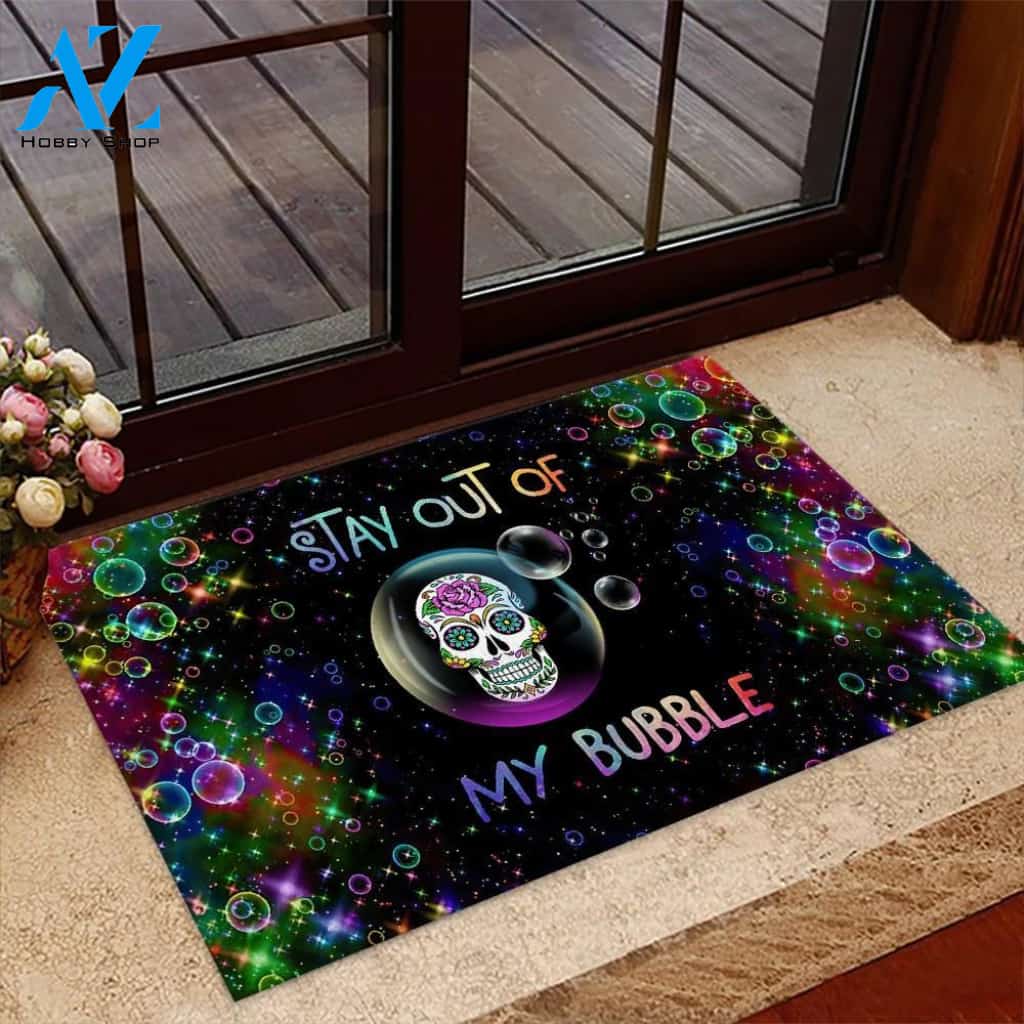 Skull Stay Out Of My Bubble Doormat | Welcome Mat | House Warming Gift