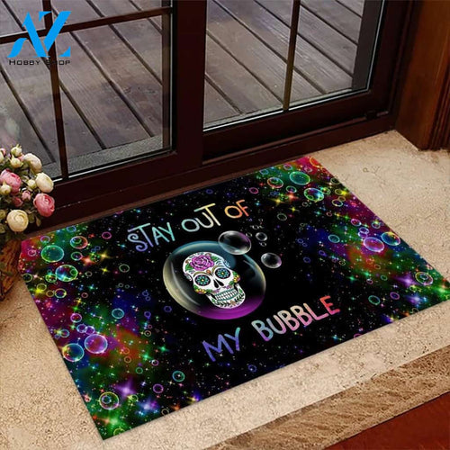 Skull Stay Out Of My Bubble Doormat | Welcome Mat | House Warming Gift