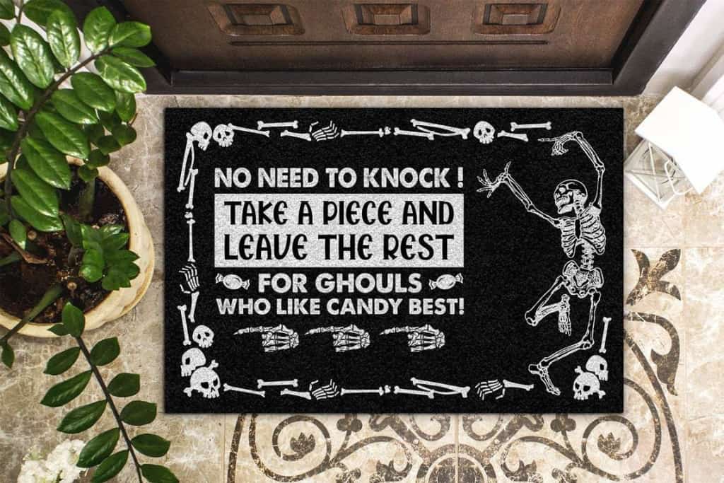Skull Trick-Or-Treat Halloween Doormat | Best Outdoor Halloween Decoration